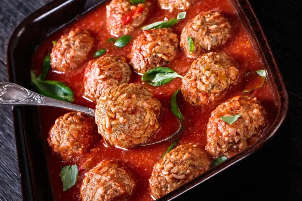 Porcupine Meatballs Recipe with Tomato Soup