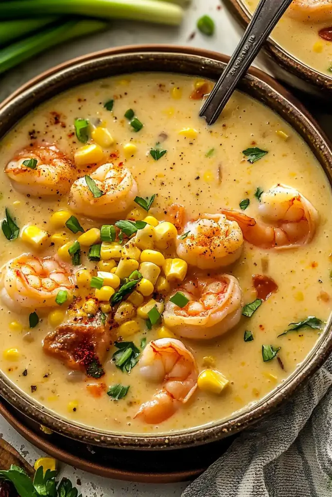 New Orleans Louisiana Shrimp and Corn Bisque