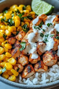 Street Corn Chicken Rice Bowl